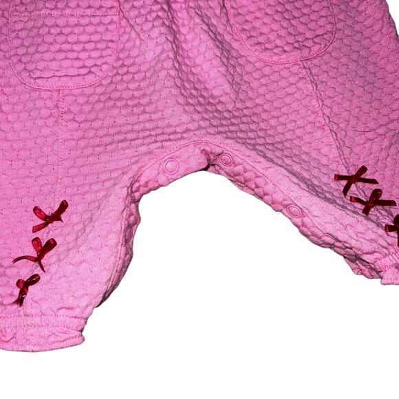 Vintage Disney embroidered Baby Winnie the Pooh Romper Pink Textured 3-6 Months - Picture 3 of 7